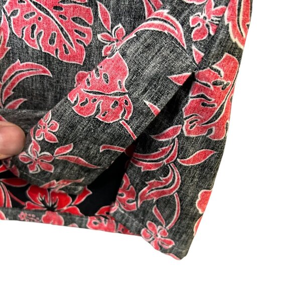 Malihini Hawaii Men's Button Shirt Size XL Reverse Print Red Floral EUC - Picture 6 of 10